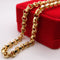 18k Solid Gold Diamond-Cut Round Rolo Link Chain Necklace