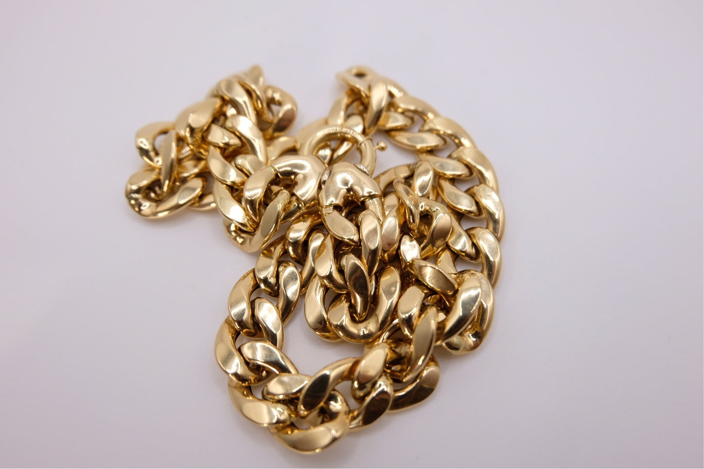 18k Solid Gold Cuban Link Chain Necklace