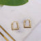 18k Solid Gold Square Earring Hoop