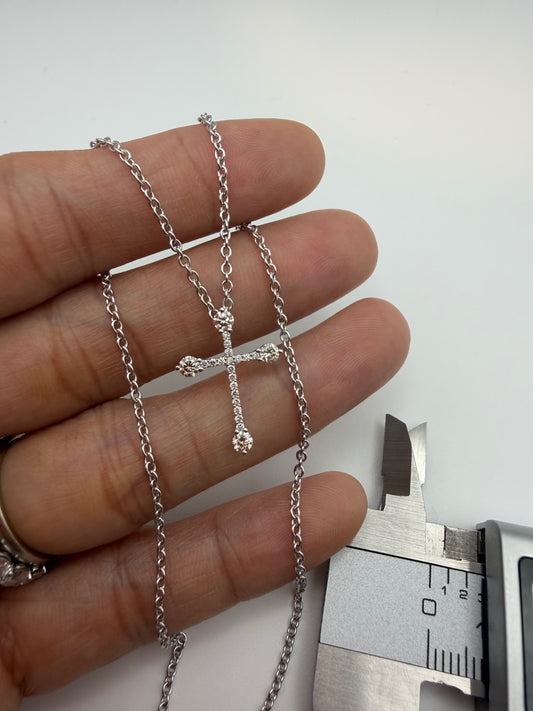 18k WG Diamond Cross