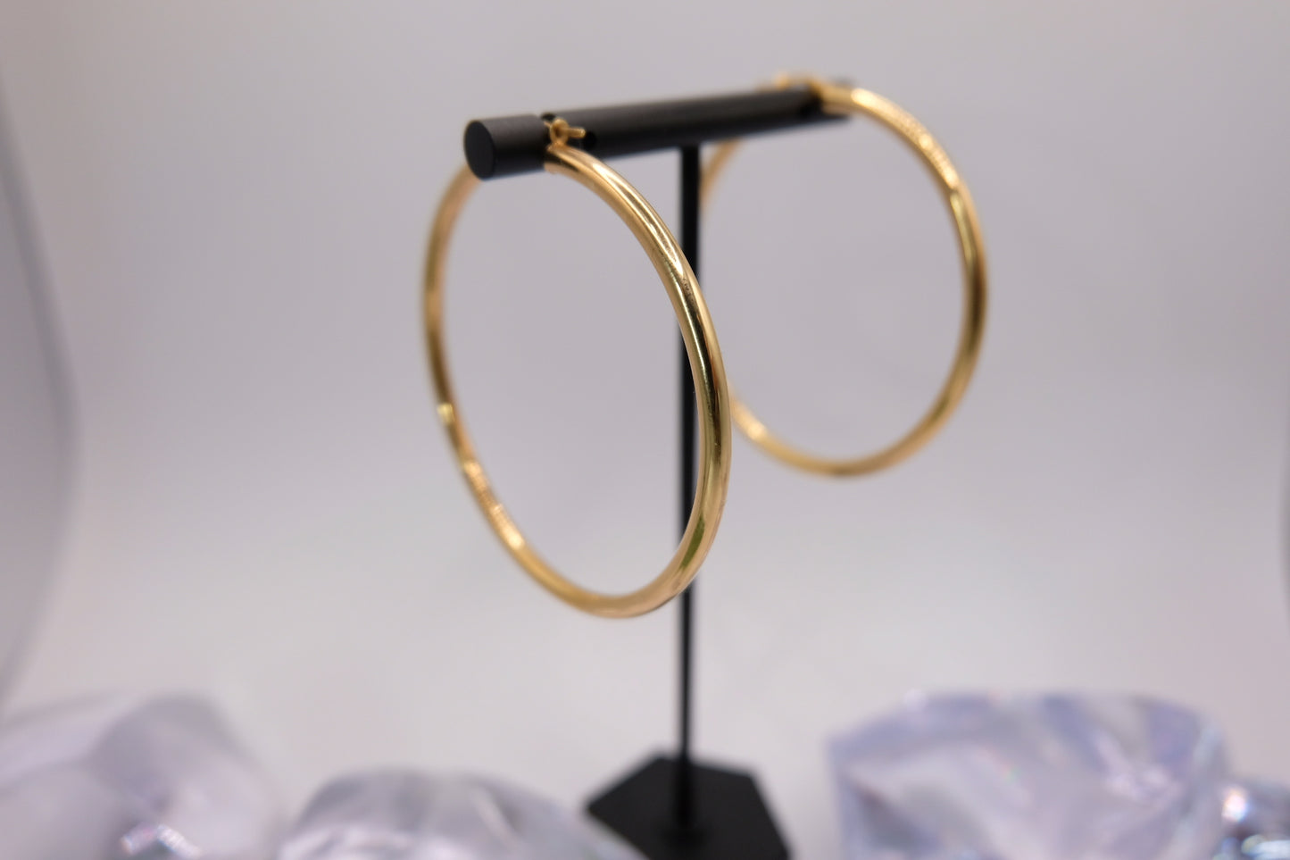 18k Solid Gold Large Hoop Earring