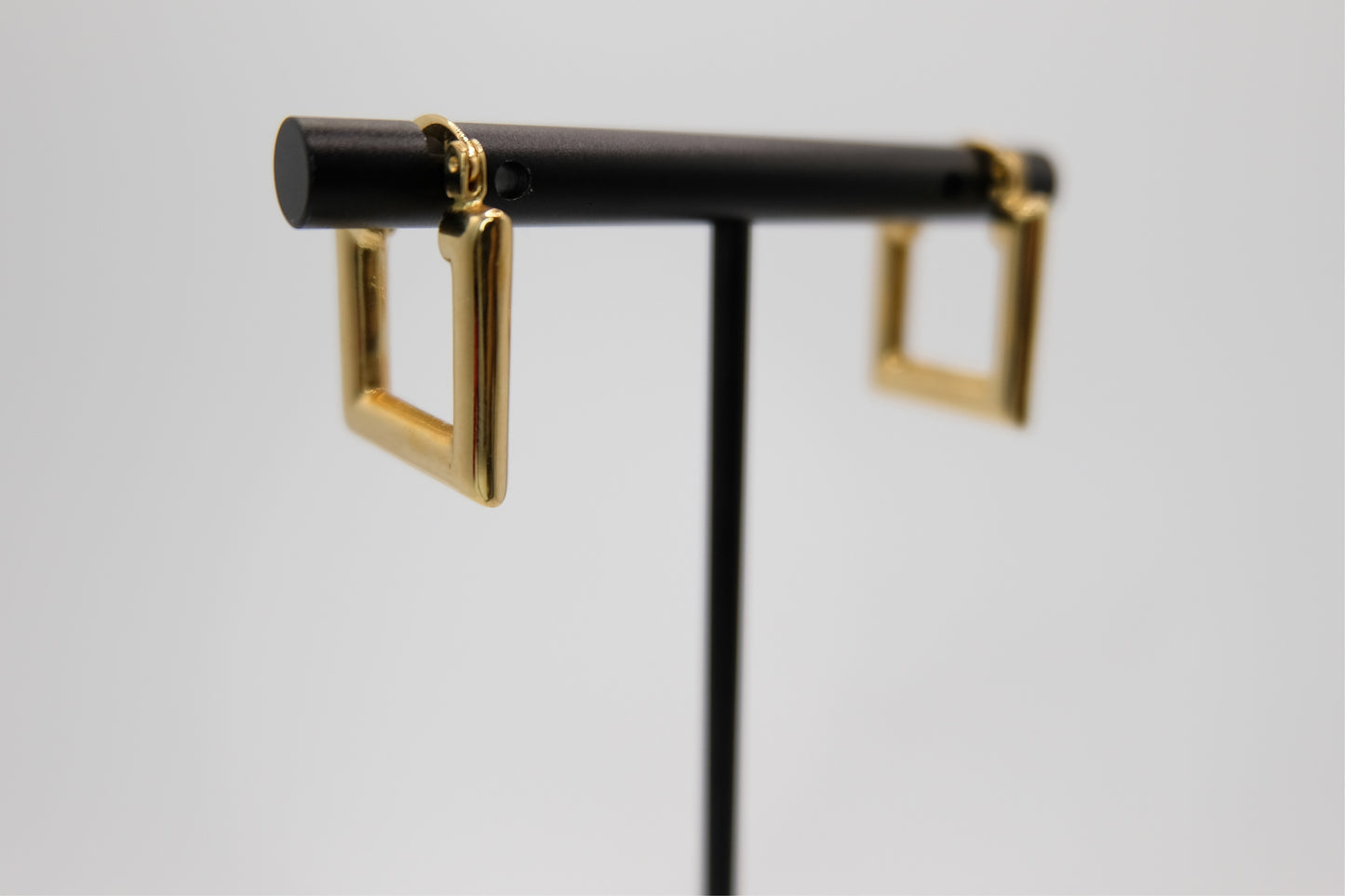 18k Solid Gold Square Earring Hoop