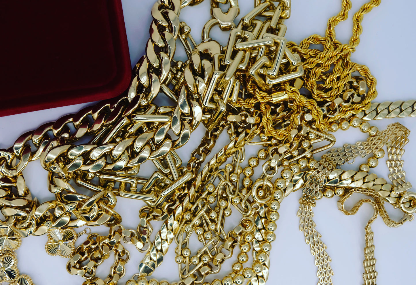 18k Solid Gold Cobra Link Chain Necklace / Snake Chain Necklace