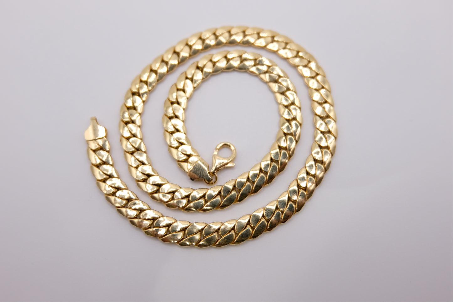 18k Solid Gold Cobra Link Chain Necklace / Snake Chain Necklace