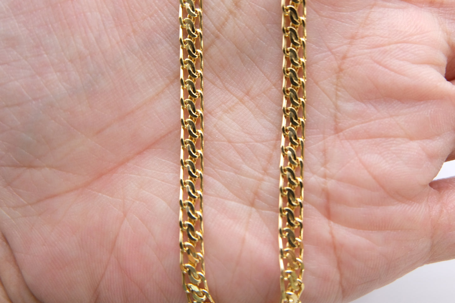 18k Solid Gold Flat Snake Chain Necklace