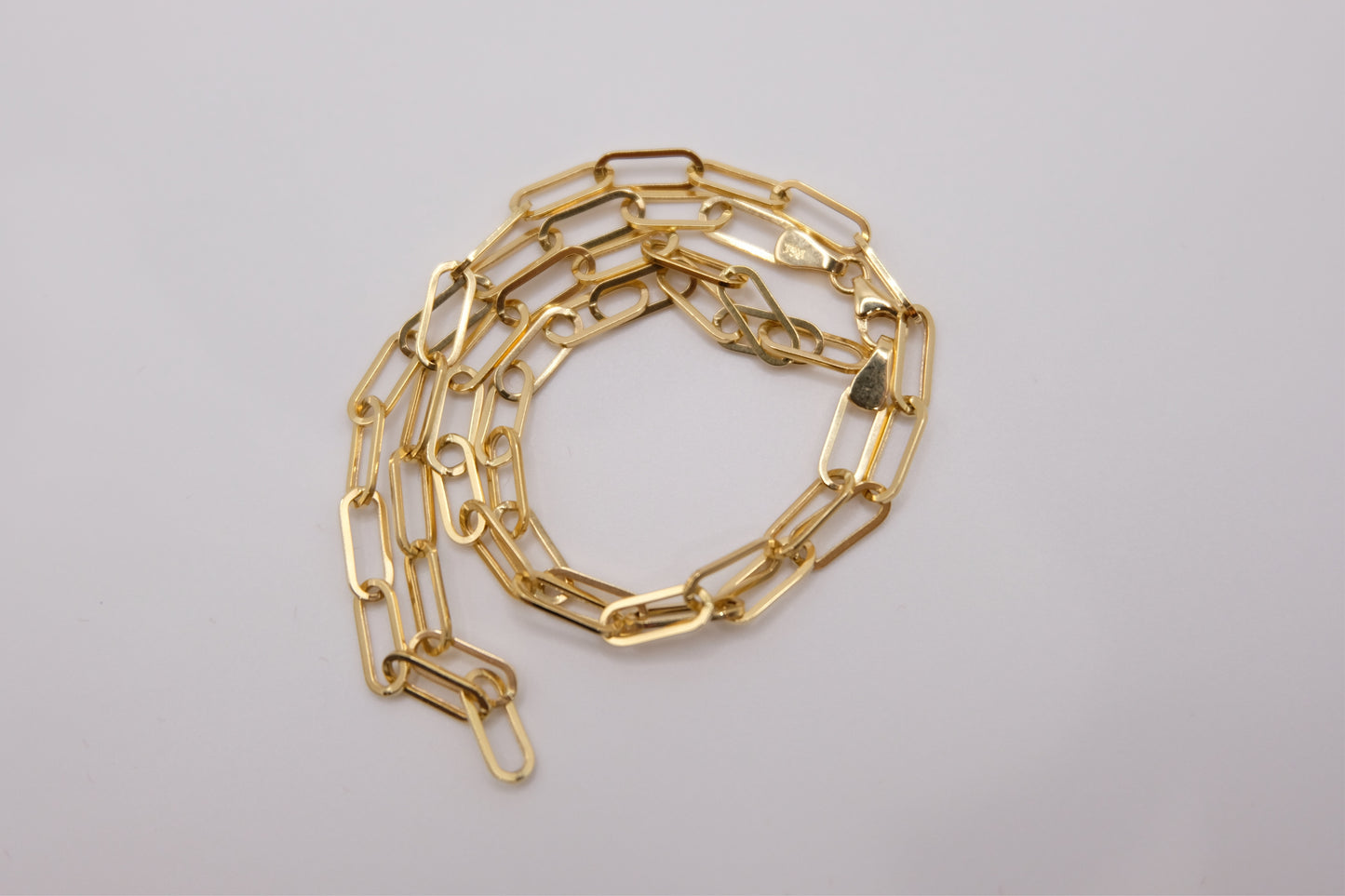 18k Solid Gold Paperclip Chain Necklace