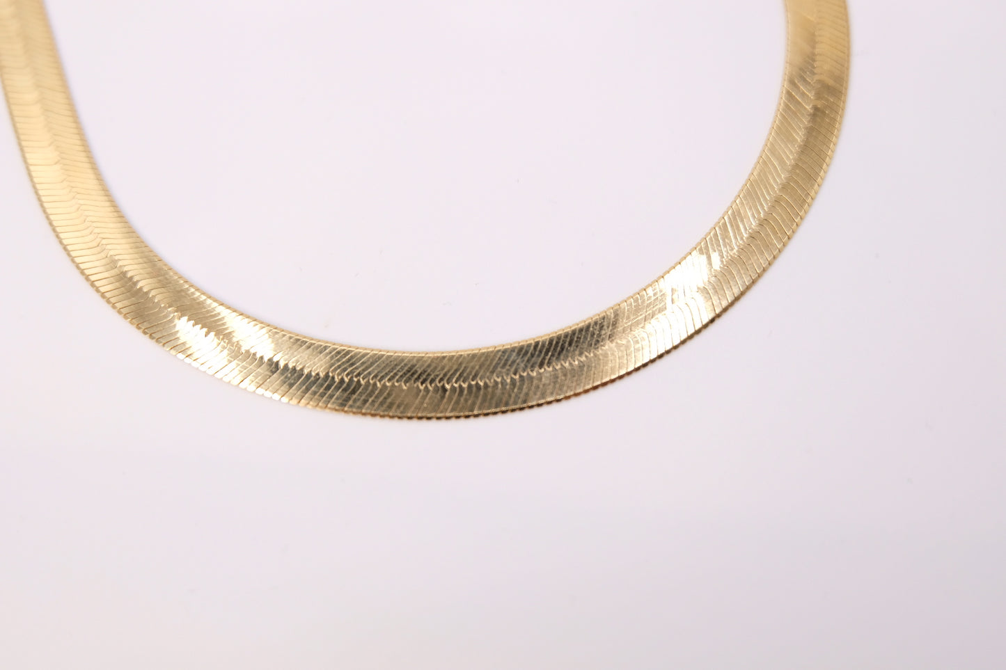 18k Solid Gold Herringbone Necklace