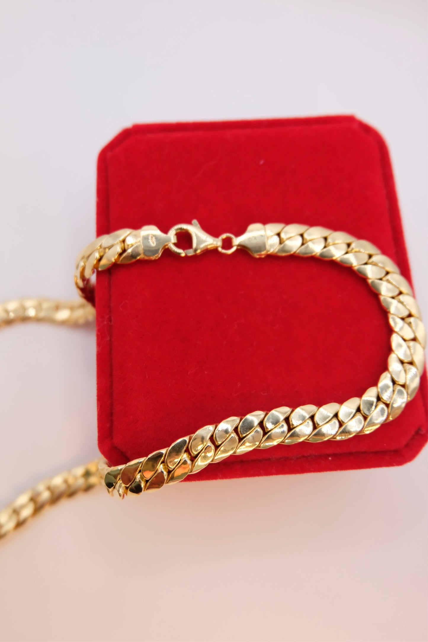 18k Solid Gold Cobra Link Chain Necklace / Snake Chain Necklace