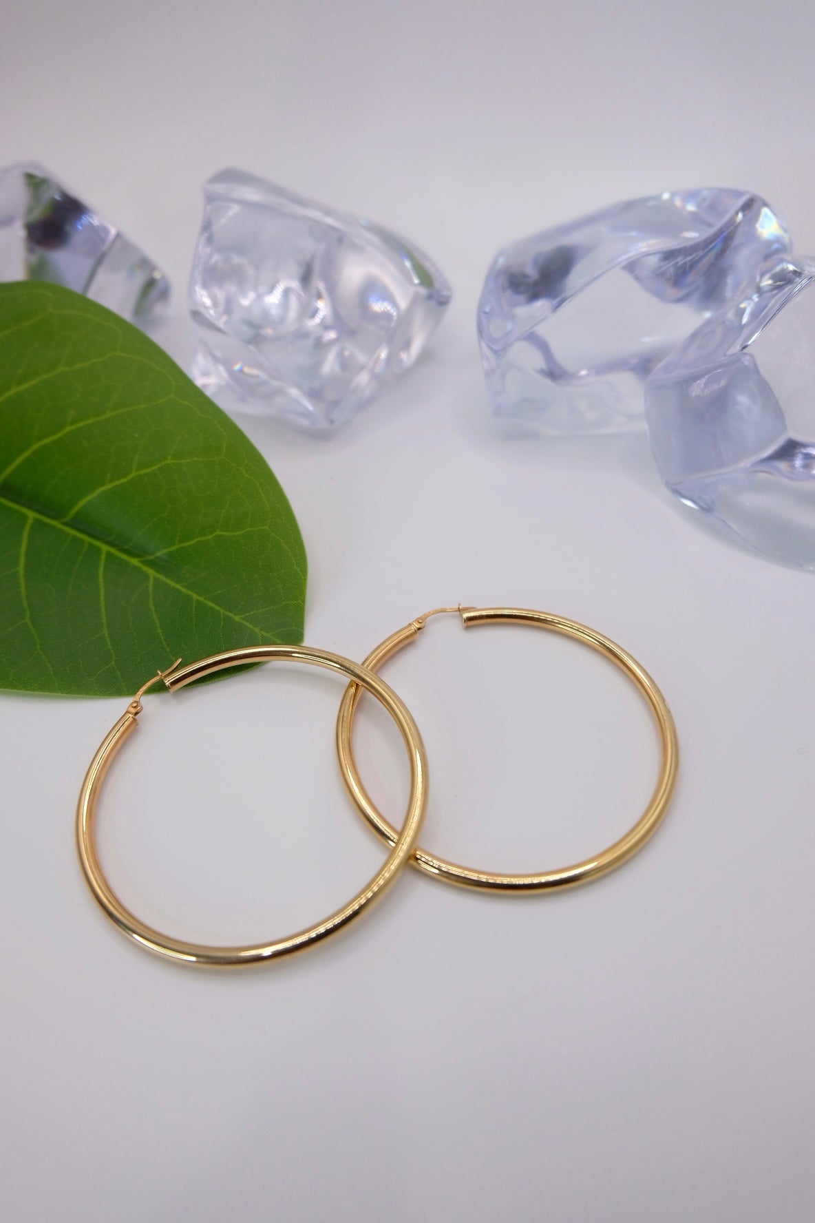 18k Solid Gold Large Hoop Earring