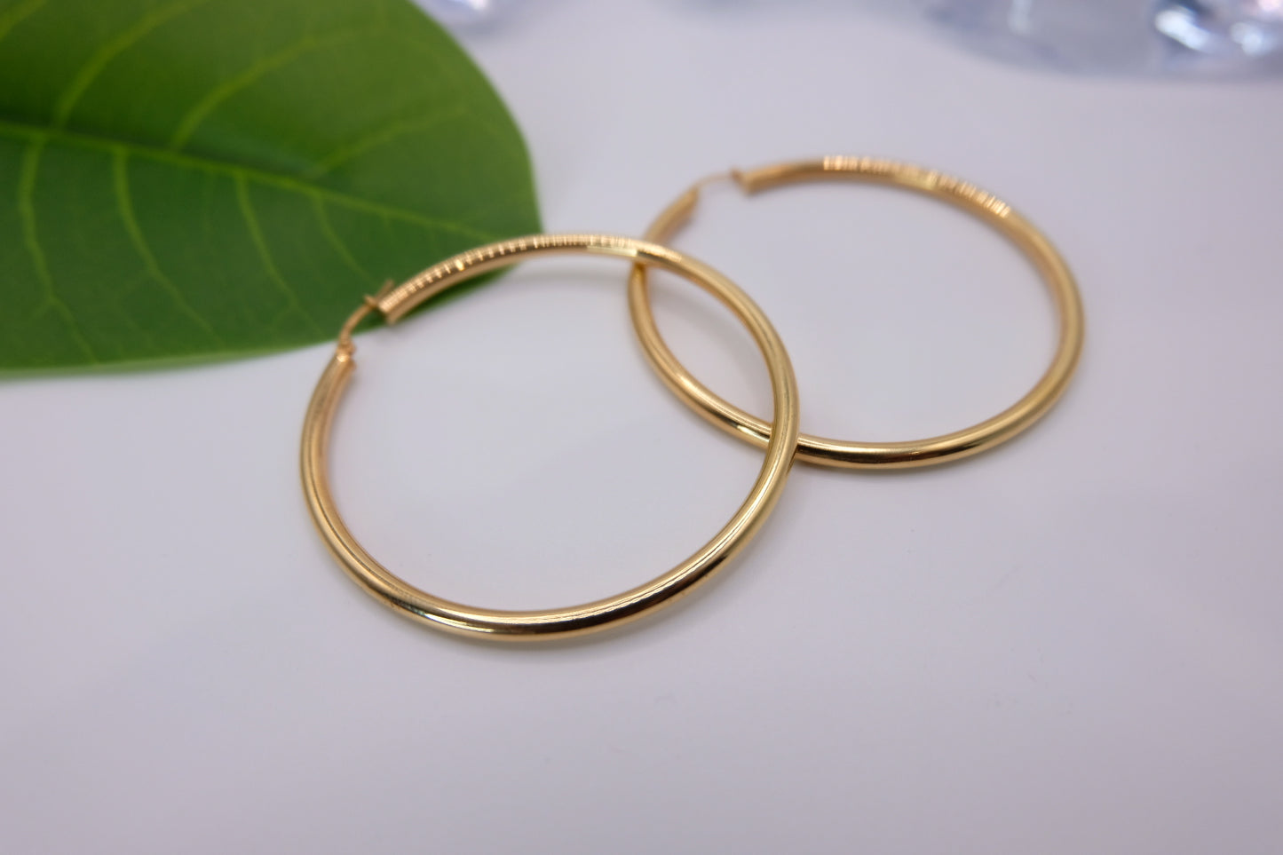 18k Solid Gold Large Hoop Earring