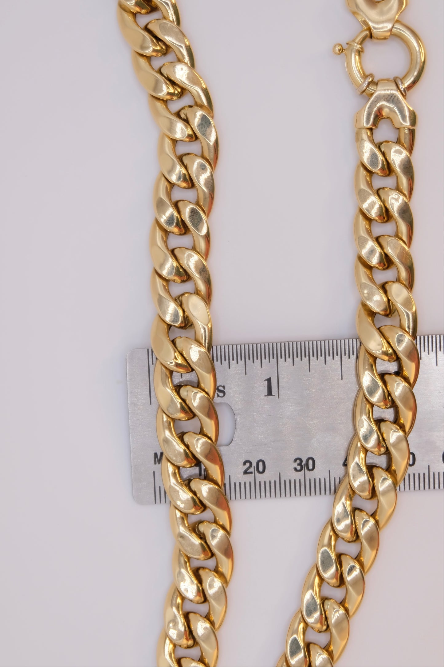 18k Solid Gold Cuban Link Chain Necklace