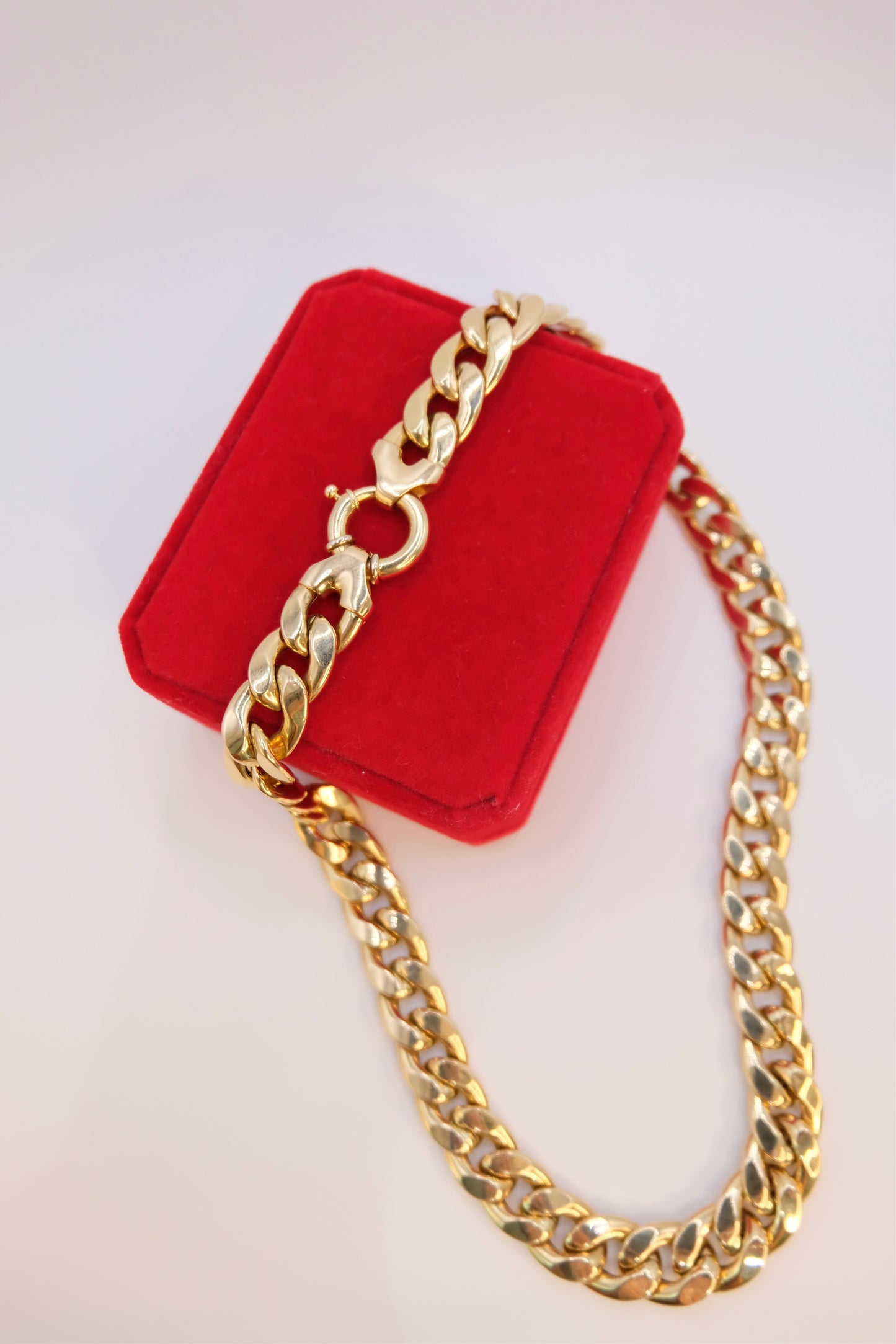 18k Solid Gold Cuban Link Chain Necklace