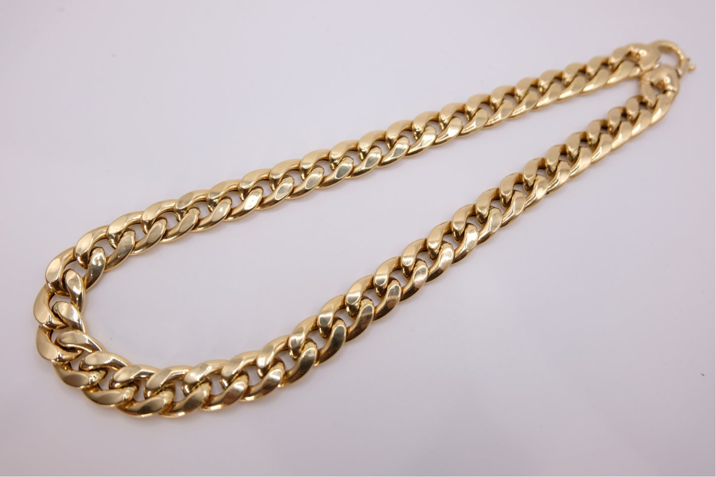 18k Solid Gold Cuban Link Chain Necklace