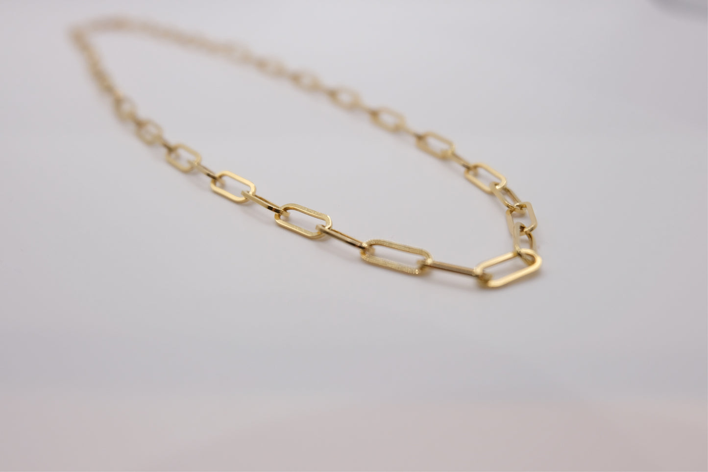 18k Solid Gold Paperclip Chain Necklace