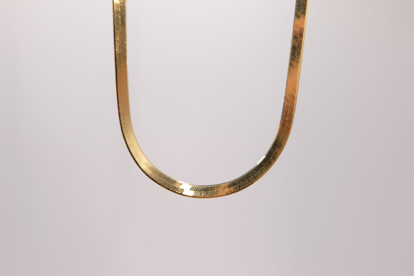 18k Solid Gold Herringbone Necklace