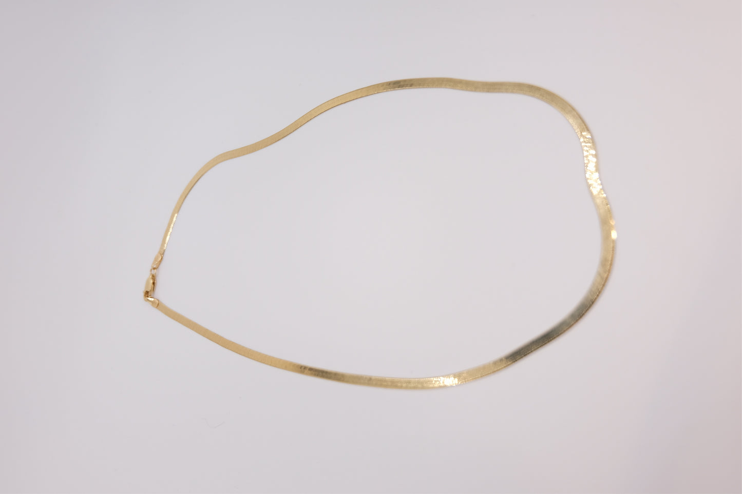 18k Solid Gold Herringbone Necklace