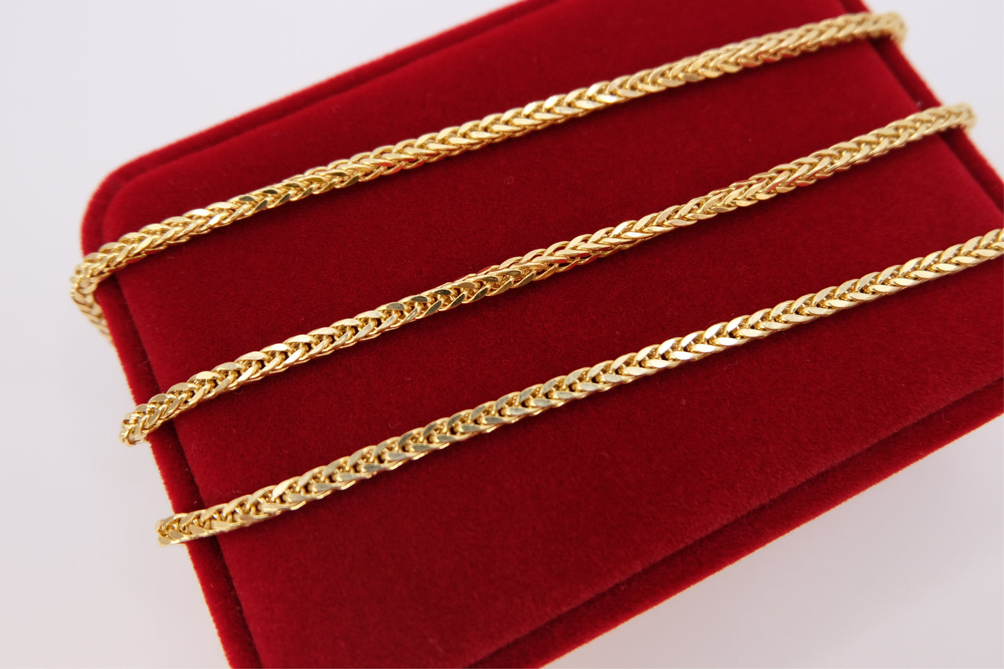 18k Solid Gold Foxtail / Boxchain Necklace