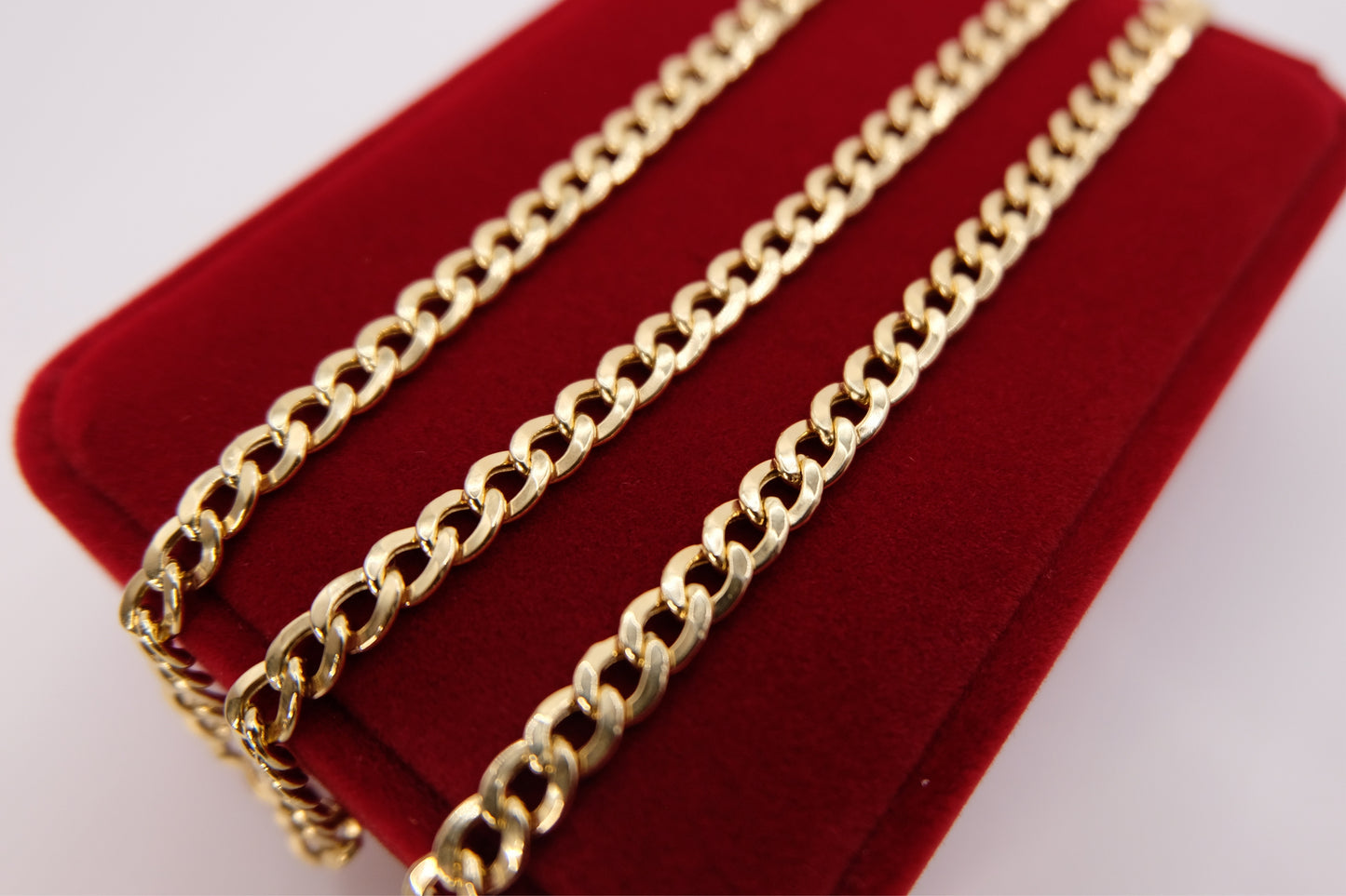 18k Solid Gold Cuban Link Chain Necklace