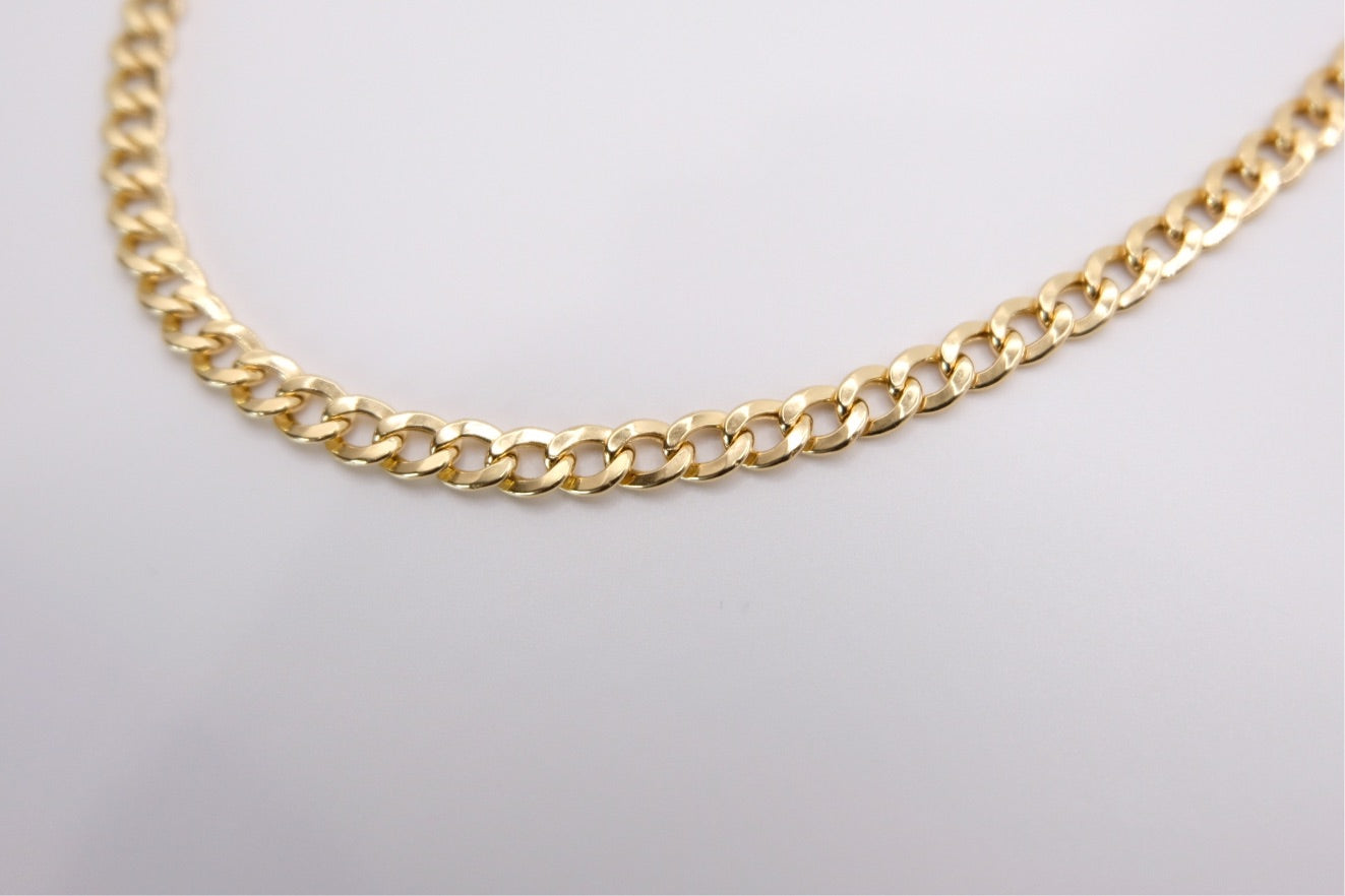 18k Solid Gold Cuban Link Chain Necklace