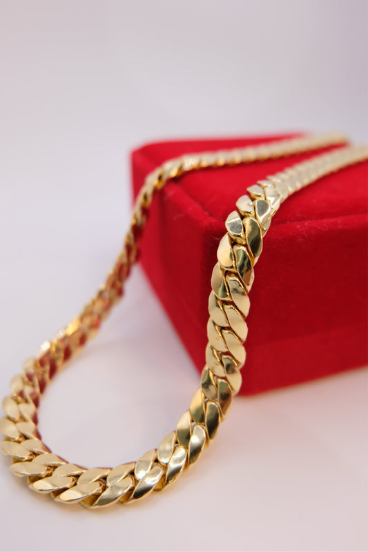 18k Solid Gold Cobra Link Chain Necklace / Snake Chain Necklace