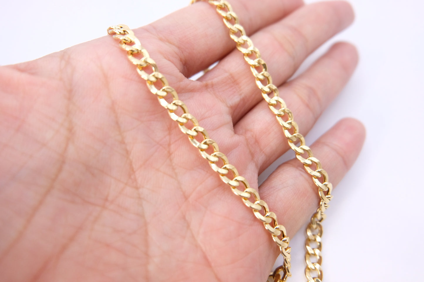 18k Solid Gold Cuban Link Chain Necklace