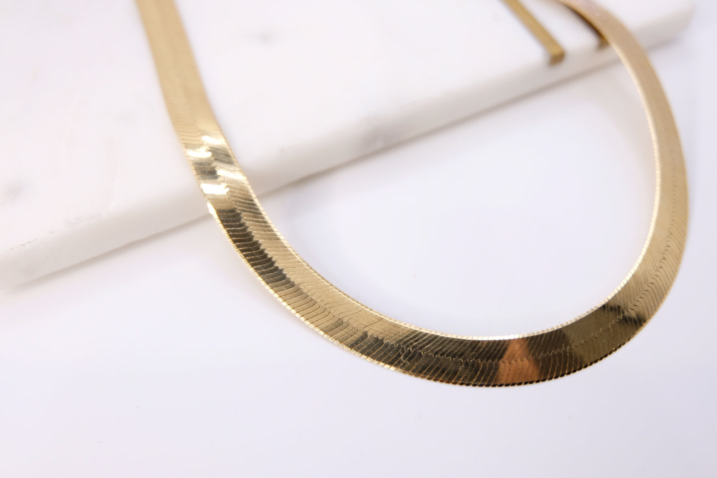 18k Solid Gold Herringbone Necklace