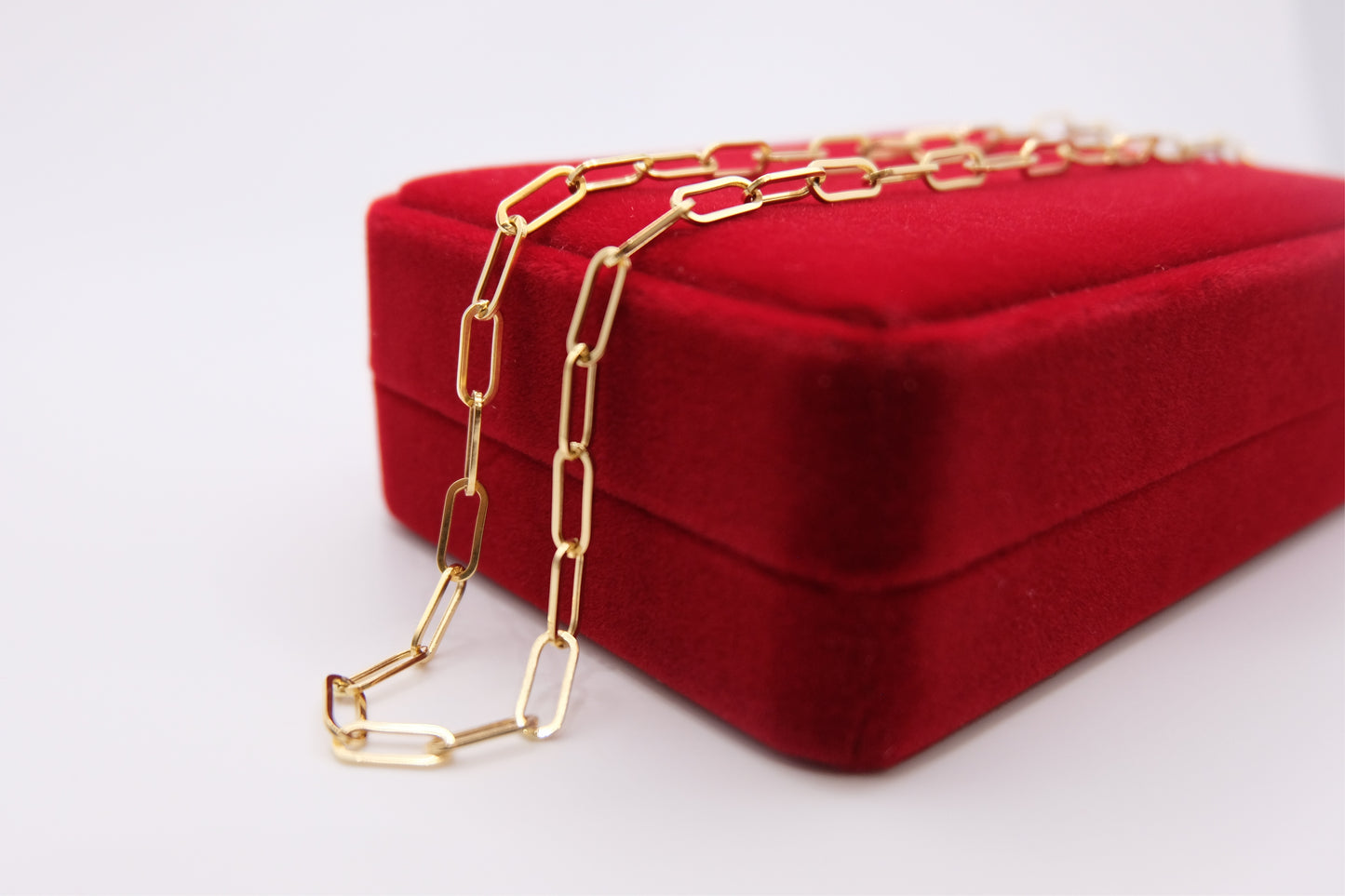 18k Solid Gold Paperclip Chain Necklace