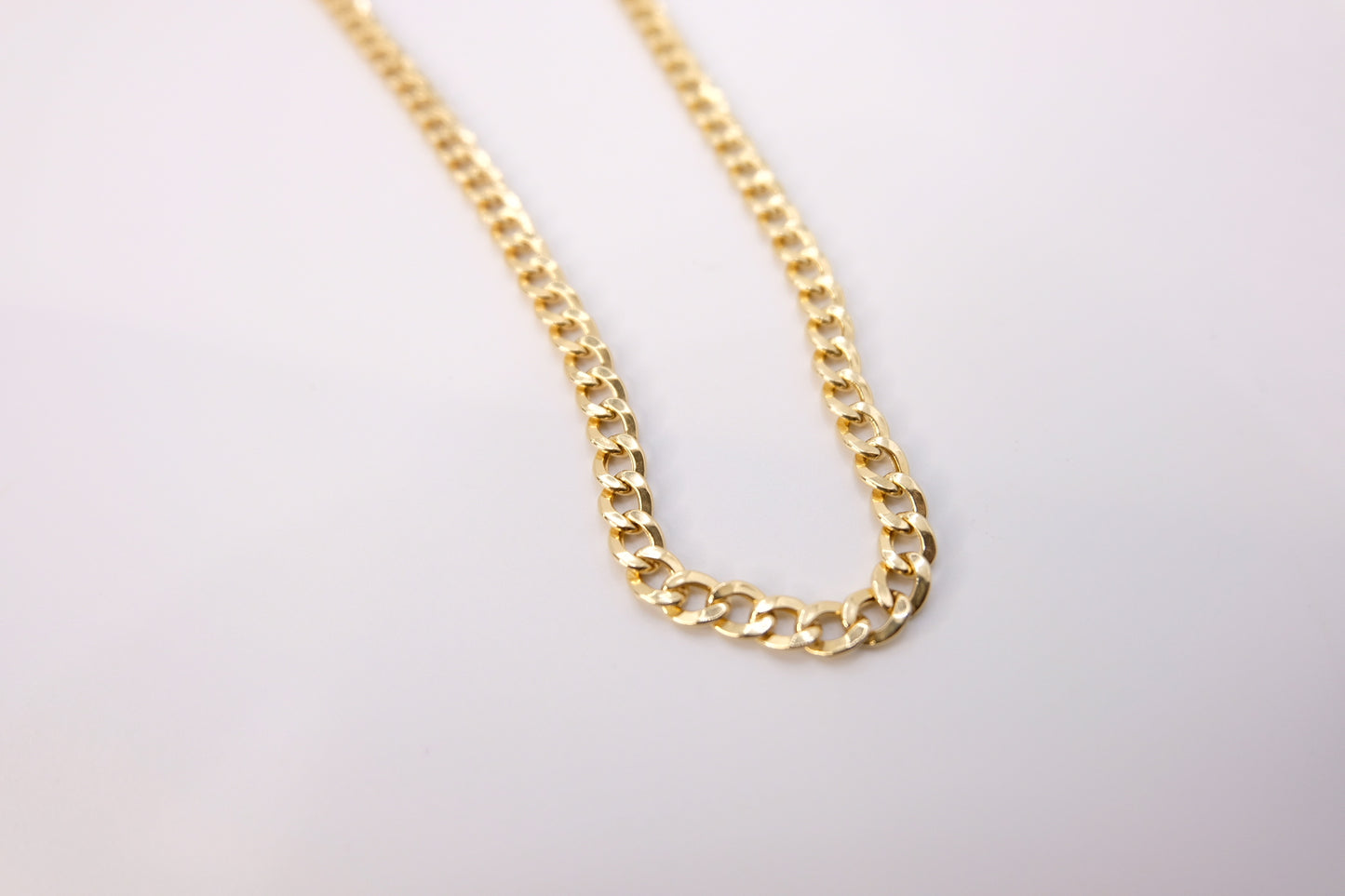 18k Solid Gold Cuban Link Chain Necklace