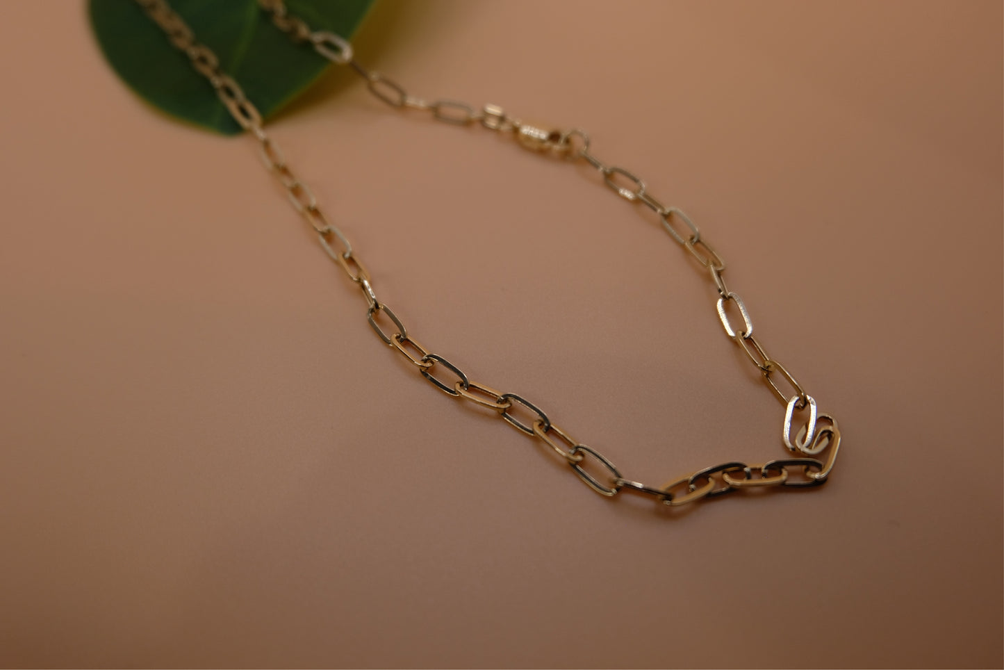 18k Solid Gold Paperclip Chain Necklace