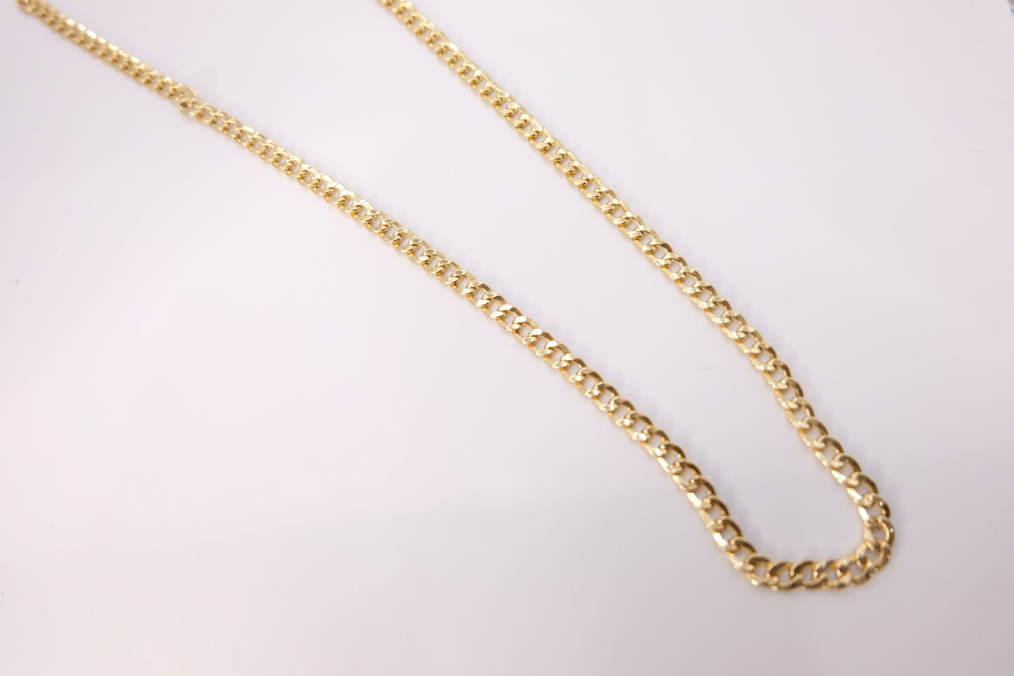 18k Solid Gold Cuban Link Chain Necklace