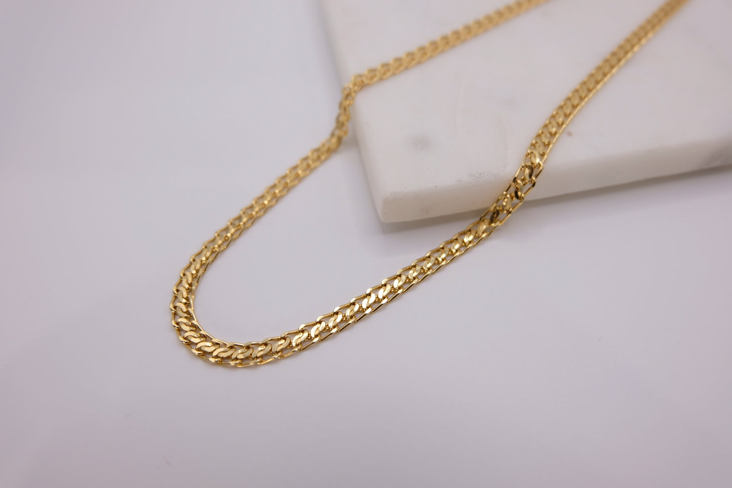 18k Solid Gold Flat Snake Chain Necklace