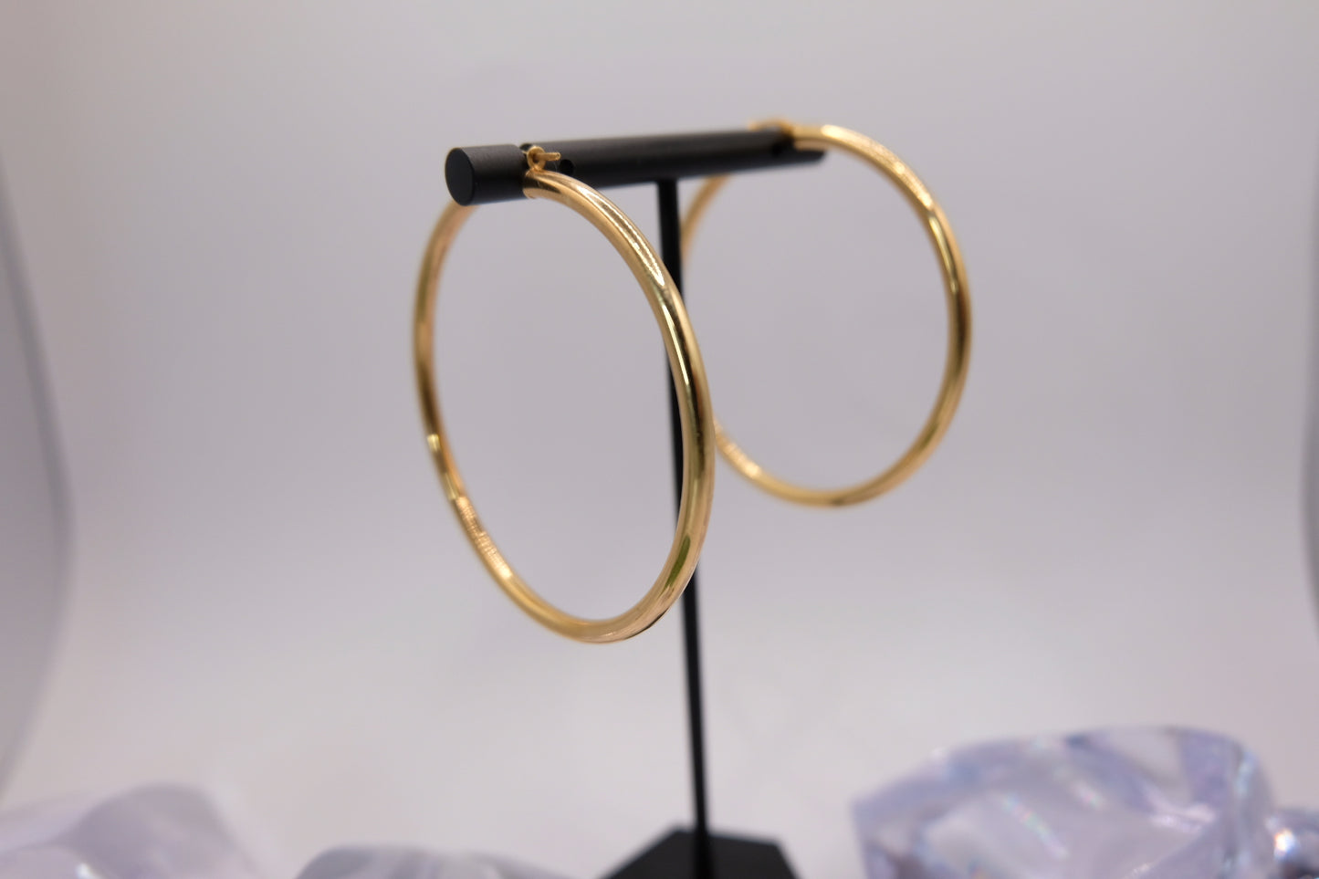 18k Solid Gold Large Hoop Earring