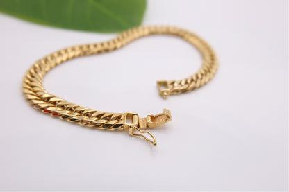18k Solid Gold Japan Bracelet / Mcut Bracelet / Japan Link Bracelet