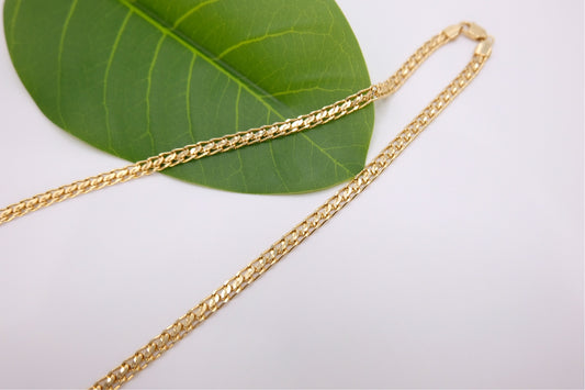 18k Solid Gold Flat Snake Chain Necklace