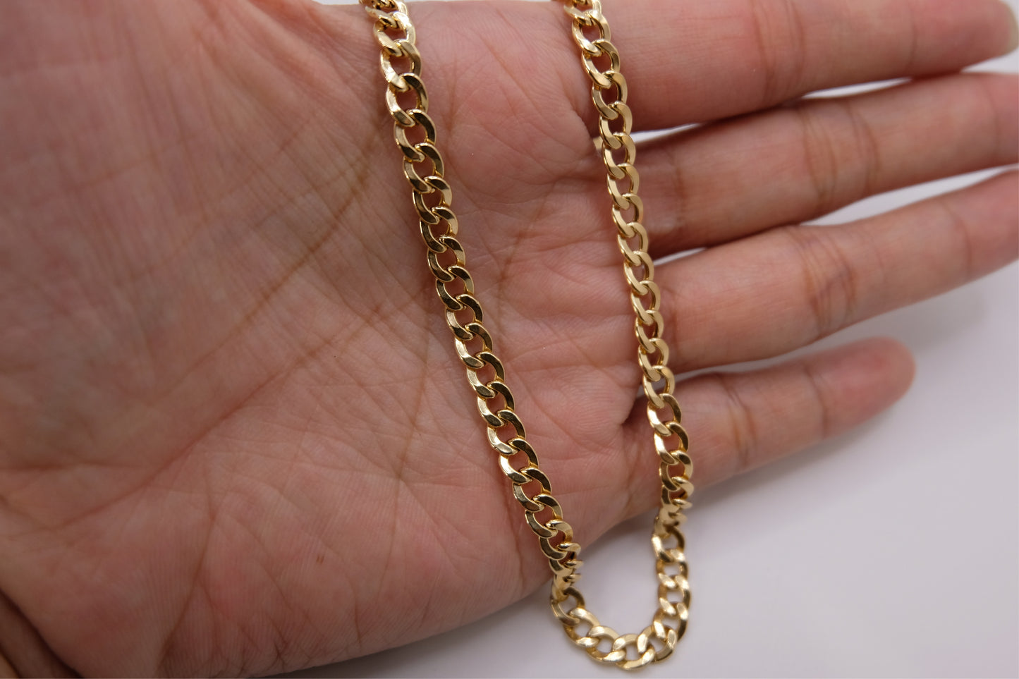 18k Solid Gold Cuban Link Chain Necklace