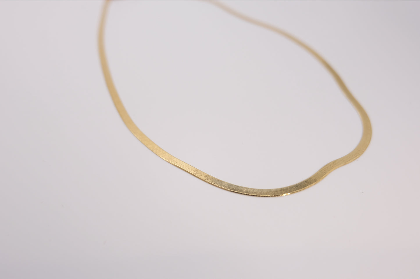 18k Solid Gold Herringbone Necklace