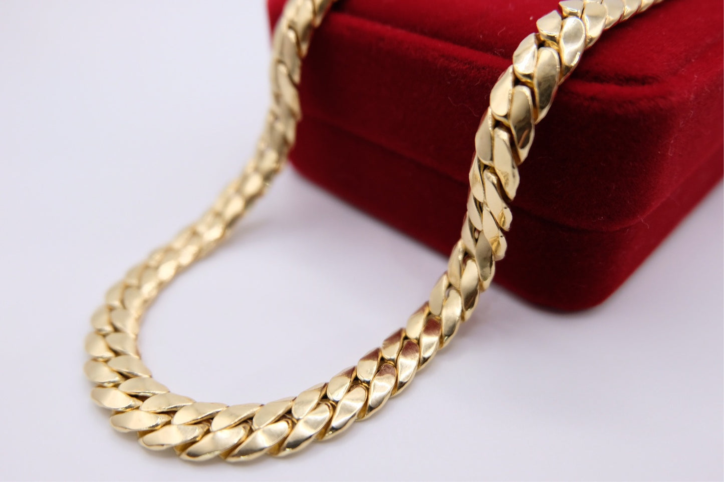 18k Solid Gold Cobra Link Chain Necklace / Snake Chain Necklace