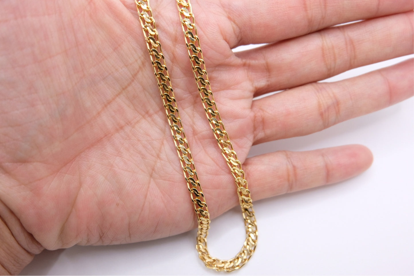 18k Solid Gold Flat Snake Chain Necklace