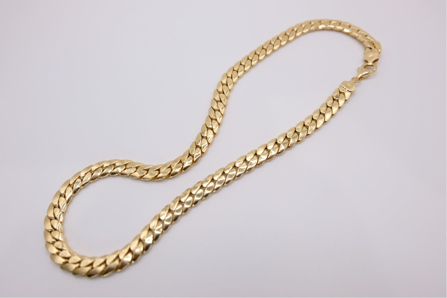 18k Solid Gold Cobra Link Chain Necklace / Snake Chain Necklace