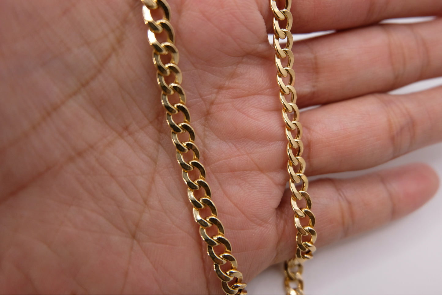 18k Solid Gold Cuban Link Chain Necklace