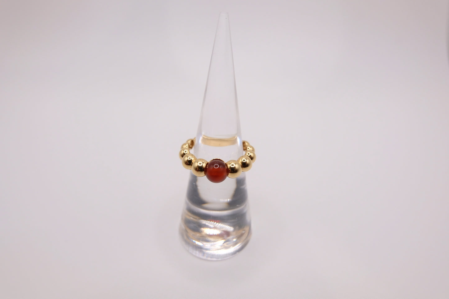 18k Solid Gold Beaded Ball Ring