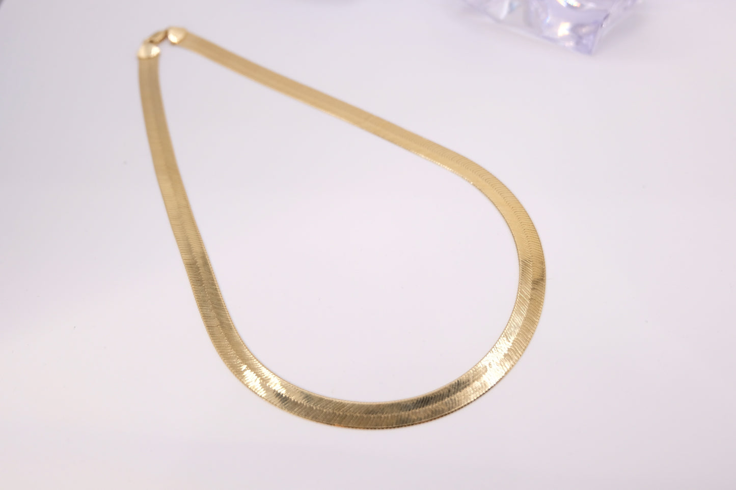 18k Solid Gold Herringbone Necklace