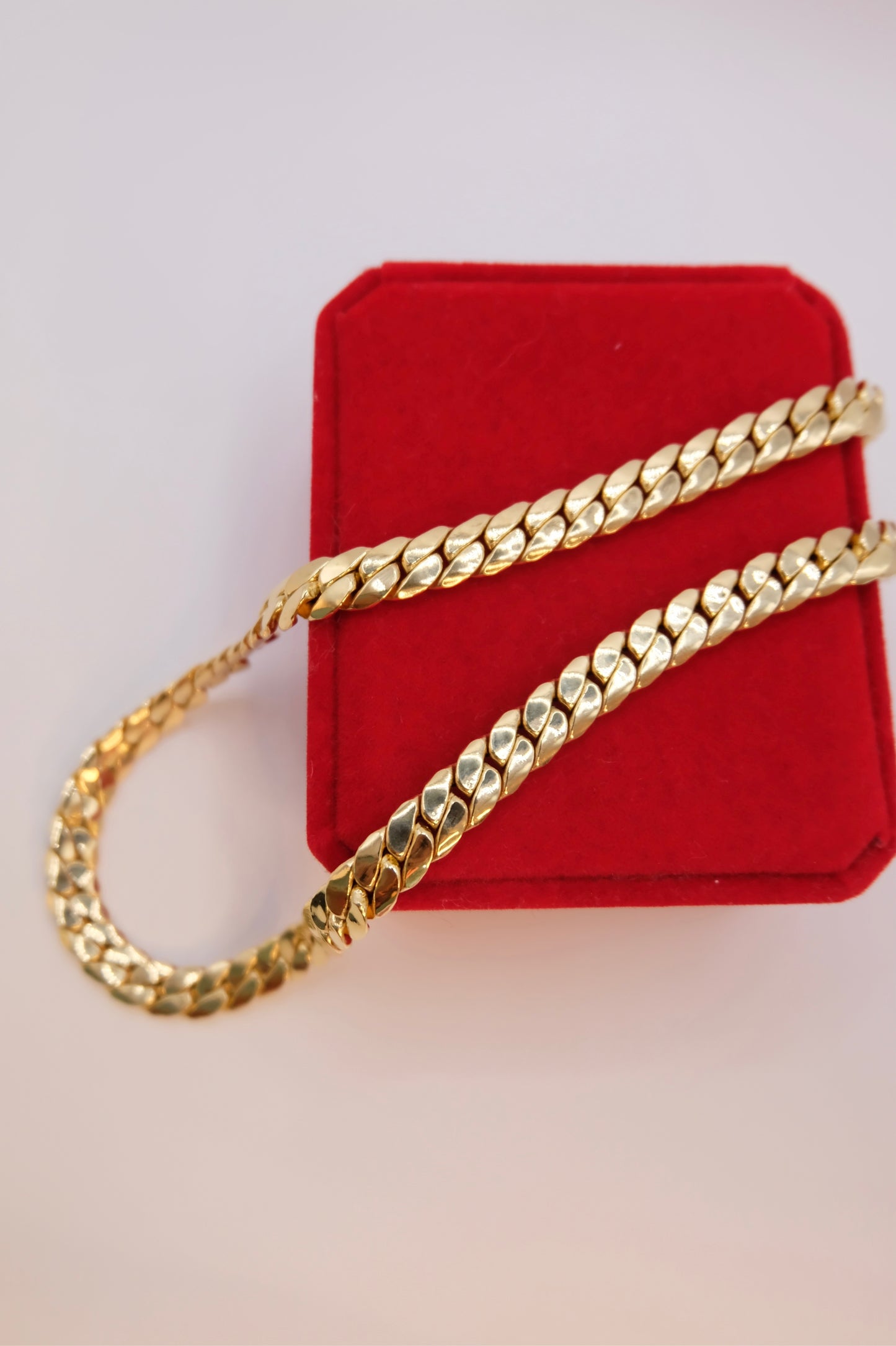 18k Solid Gold Cobra Link Chain Necklace / Snake Chain Necklace